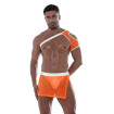 Neon Mesh Shoulder Harness Orange with a short orange