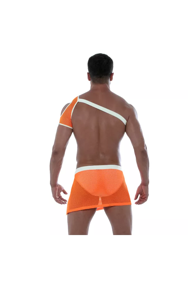 Harnais D'épaule En Mesh Néon Orange de dos