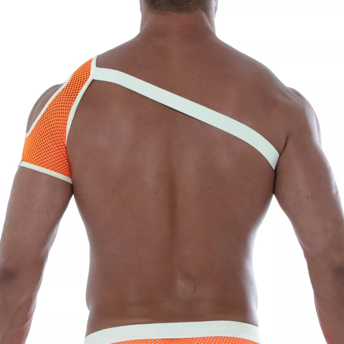 Neon Mesh Shoulder Harness Orange from the back