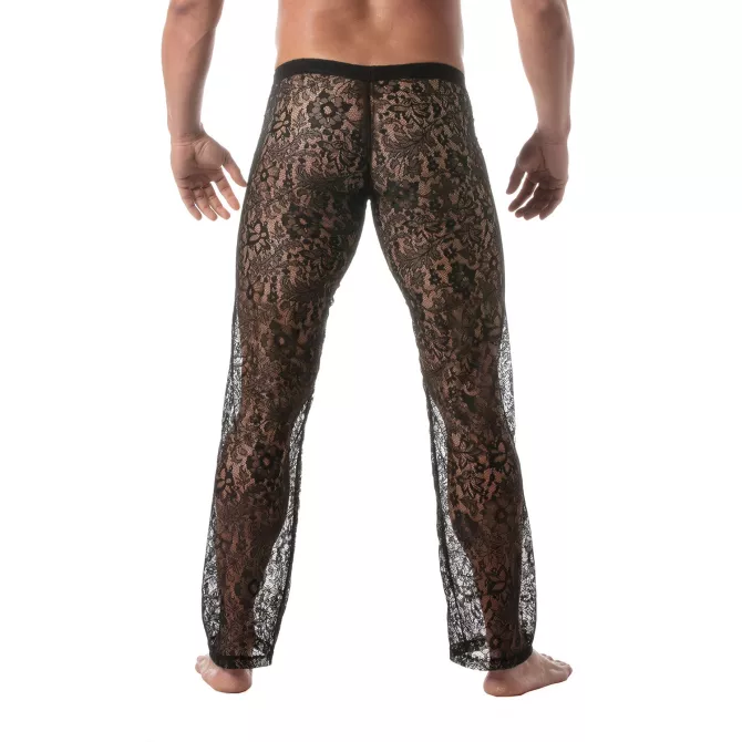 Pantalon Kimono En Dentelle Noir Pour Homme - Sexywear - Tof Paris
