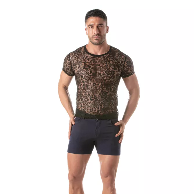 Lace T-shirt Black For Men