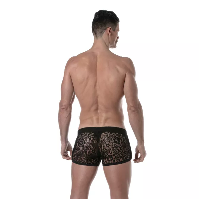 Short Rétro En Dentelle Noir Pour Hommes - Sexywear - Tof Paris