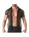 Lace Short Sleeves Shirt For Men Open