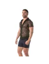 Chemise à Manches Courtes En Dentelle pour Homme De Dos