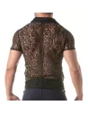 Homme Portant Une Chemise à Manches Courtes En Dentelle De Dos