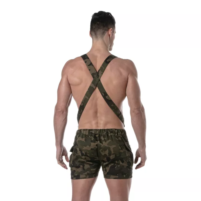 Army Overall Cargo Shorts from the back