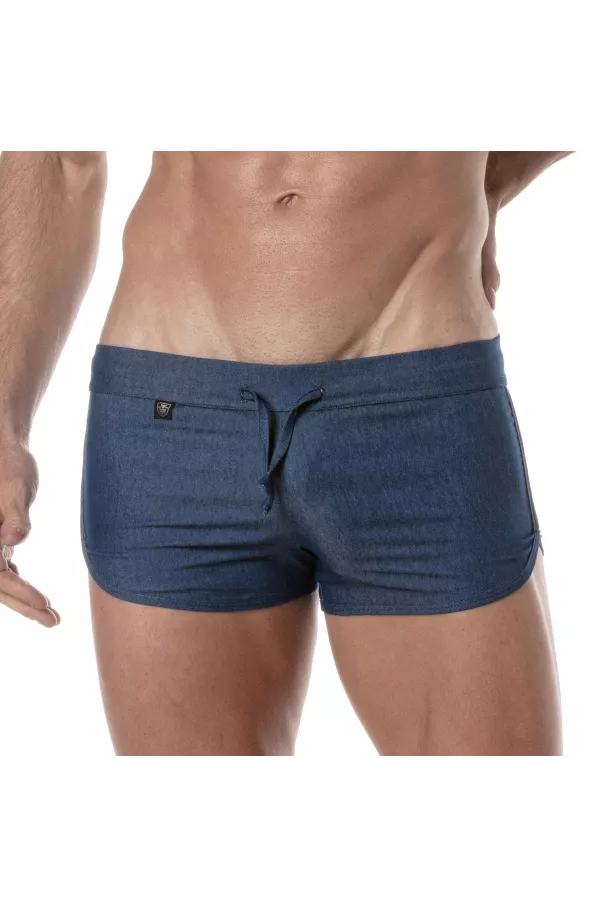 Short Rétro En Denim Clair Pour homme