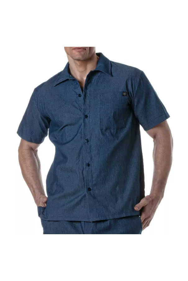 Chemise A Manches Courtes En Denim Léger image de couverture