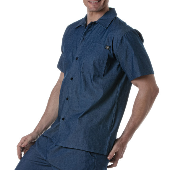 Chemise A Manches Courtes En Denim Léger pour homme