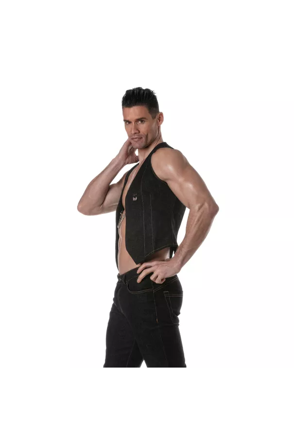 Gilet Chaîne En Jean Urbain Pour Homme - Vêtements Casual - TOF Paris