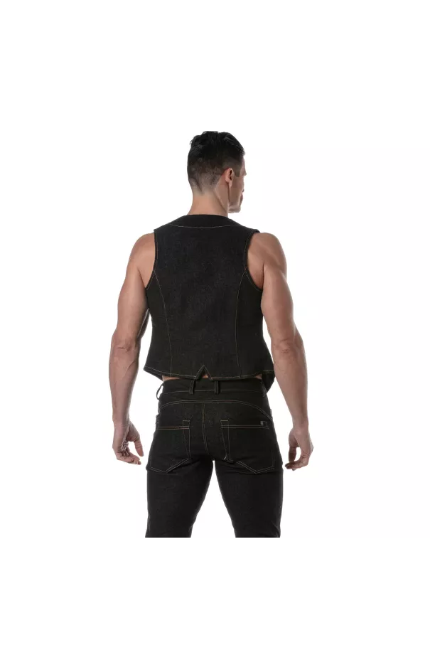 Gilet Chaîne En Jean Urbain Pour Homme - Vêtements Casual - TOF Paris