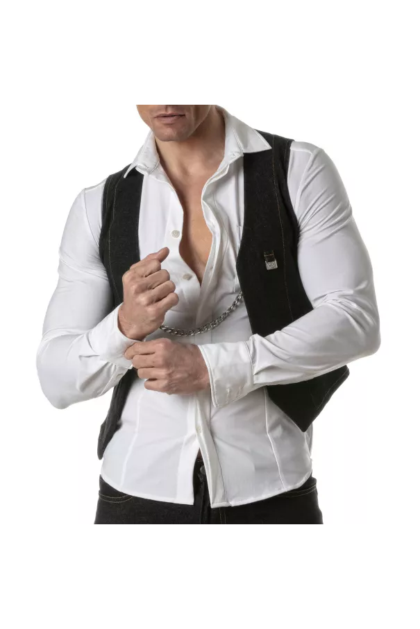 Gilet Chaîne En Jean Urbain Pour Homme - Vêtements Casual - TOF Paris