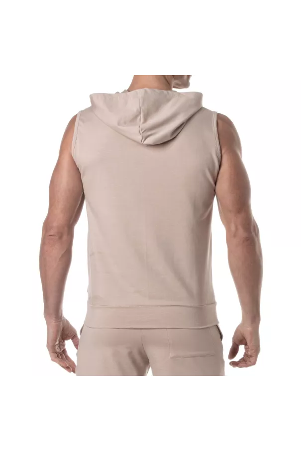 Sweat à capuche sans manches Bambou Beige - Casual - TOF Paris