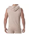 A Sleevless Bamboo Hoodie For Men From Back