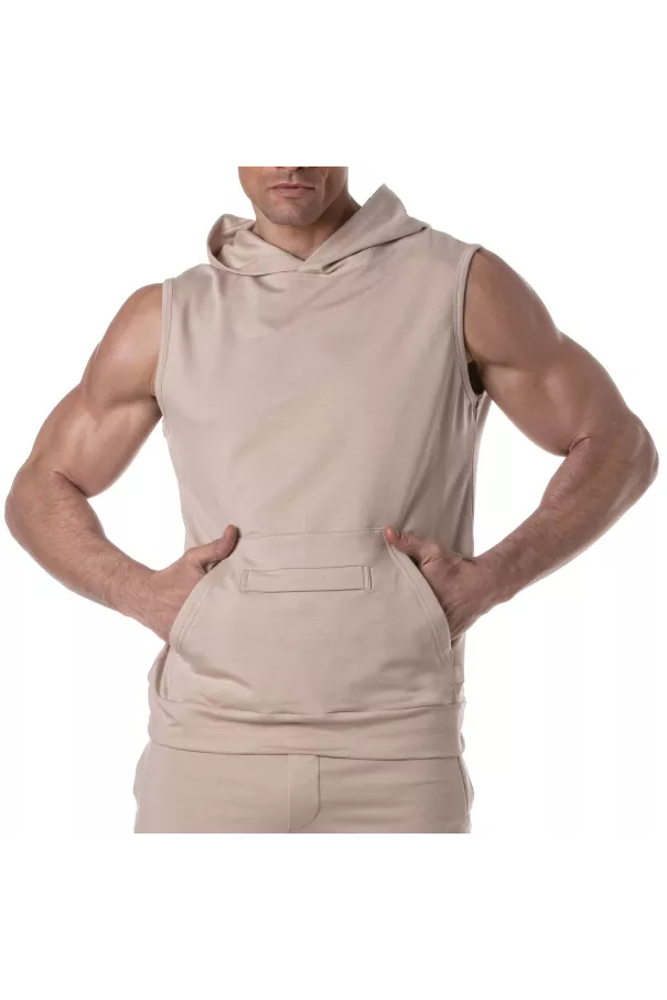 Sweat à capuche sans manches Bambou Beige - Casual - TOF Paris