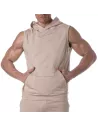 A Sleevless Bamboo Hoodie From Front View For Men