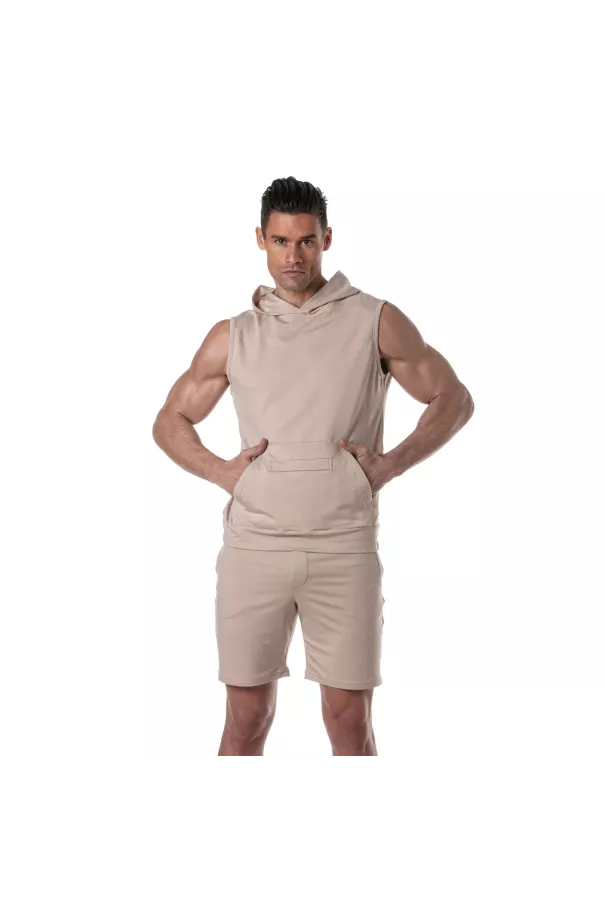Sweat à capuche sans manches Bambou Beige - Casual - TOF Paris