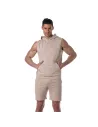 Sweat à capuche sans manches Bambou Beige