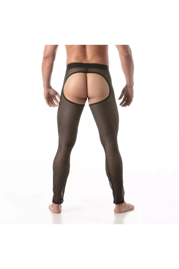 Legging Circuit Transparent inspiré des Chaps Noir Pour Homme De Dos