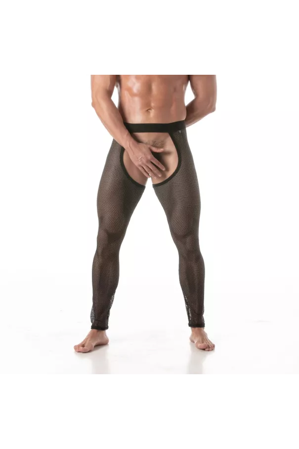 Legging Circuit Transparent inspiré des Chaps Noir Pour Homme
