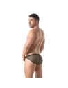 Homme Portant un Mini Slip Circuit Transparent Noir